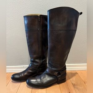 Frye Women’s 9.5M boots, wider width in calf area.  Dark Brown.